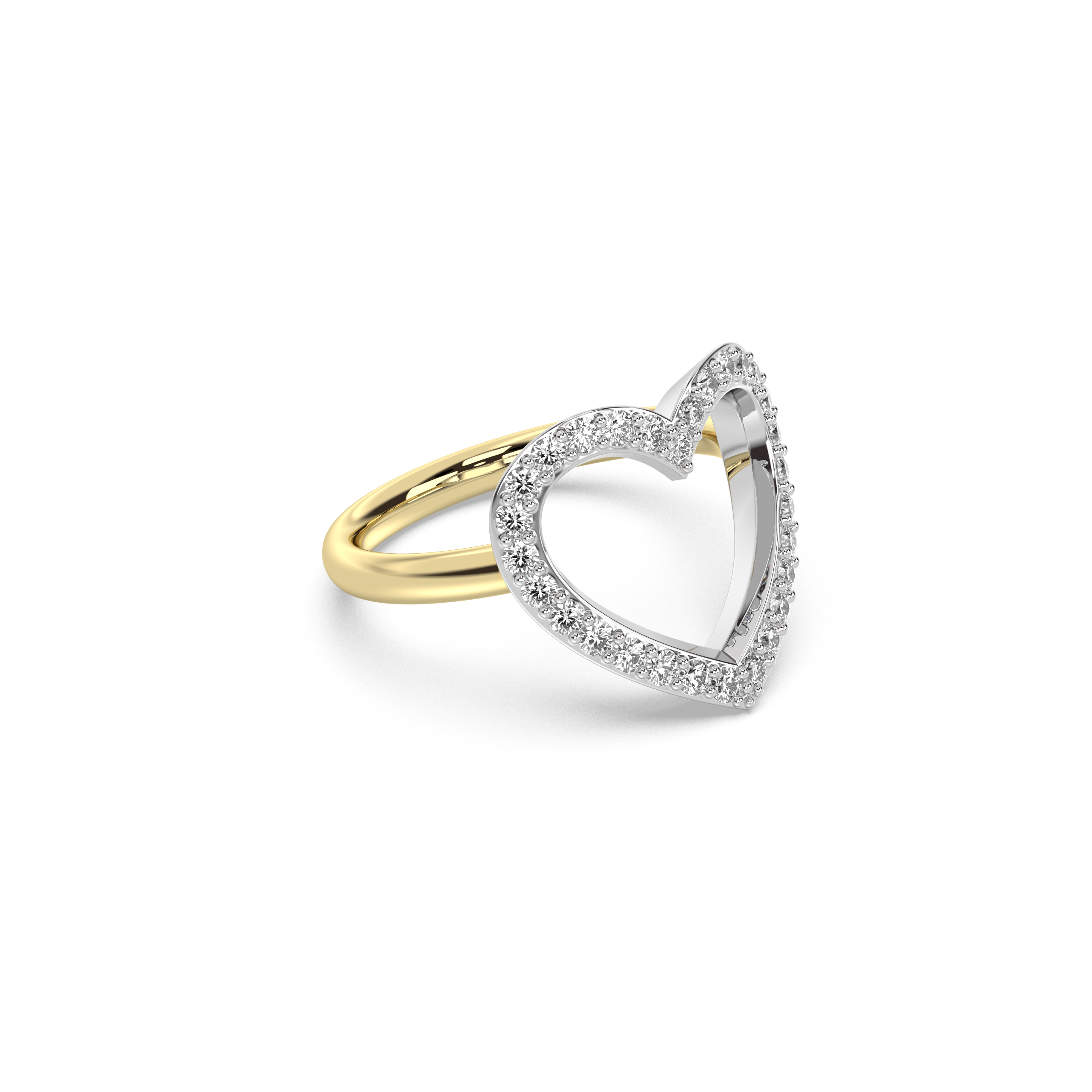 Diamond Heart Outline Ring
