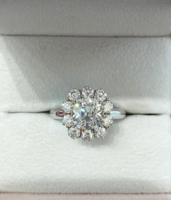 Antique Cluster Two-Tone Diamond Ring