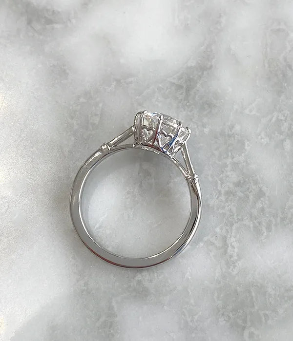 Signature Cathedral Petite Hearts Micro Pavé Diamond Ring