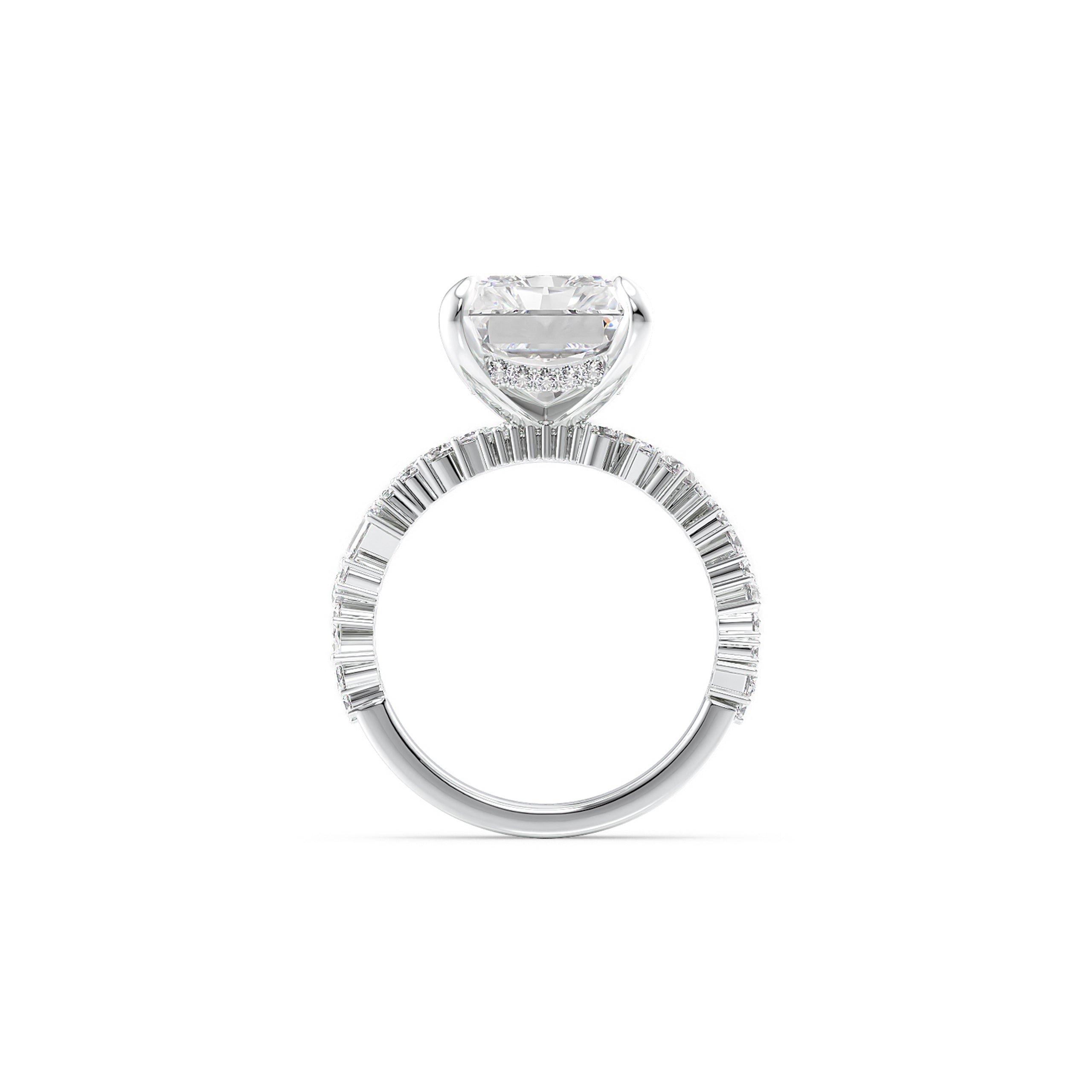 Mixed Shape Band Moissanite Engagement Ring