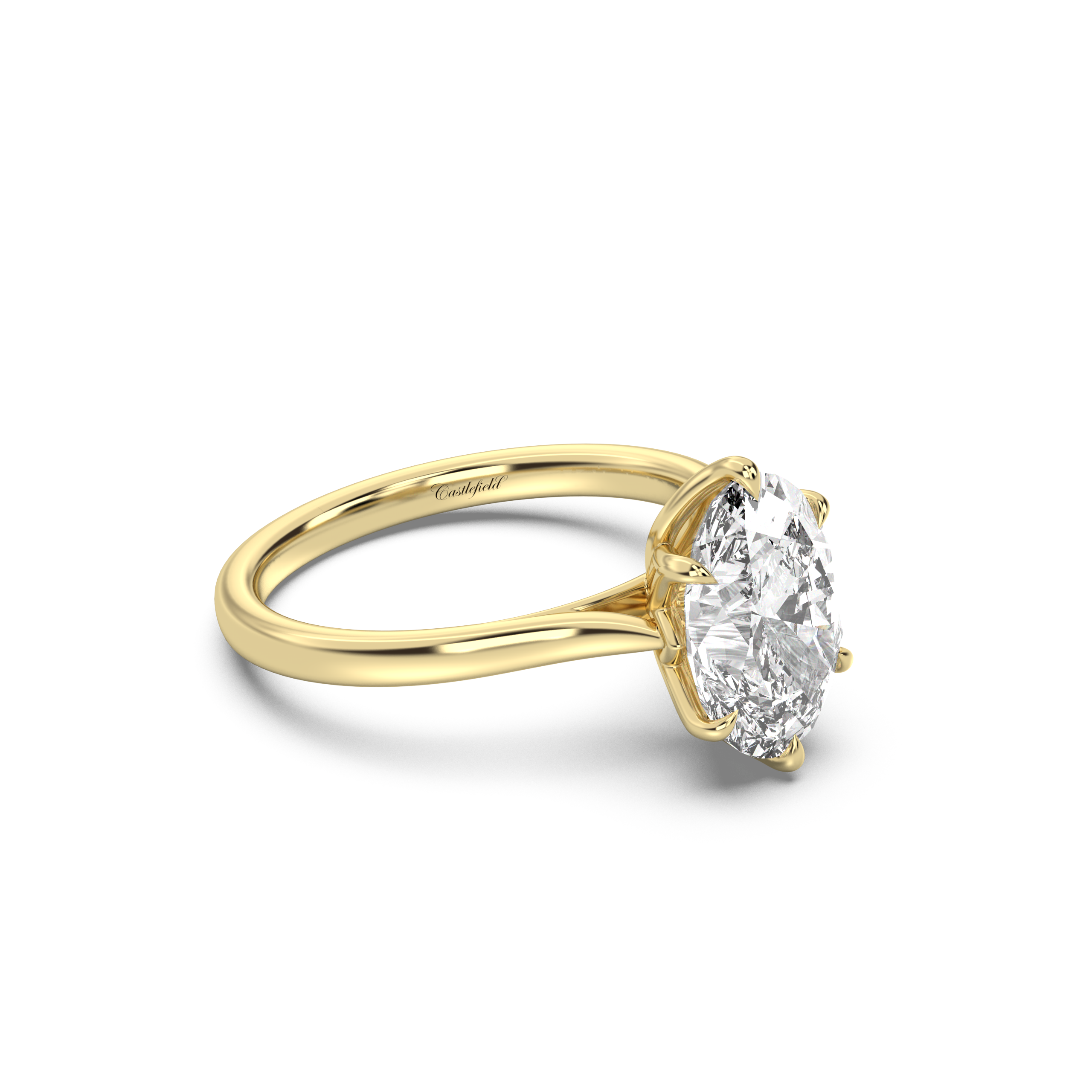 Classic Petal Cathedral Diamond Ring Setting