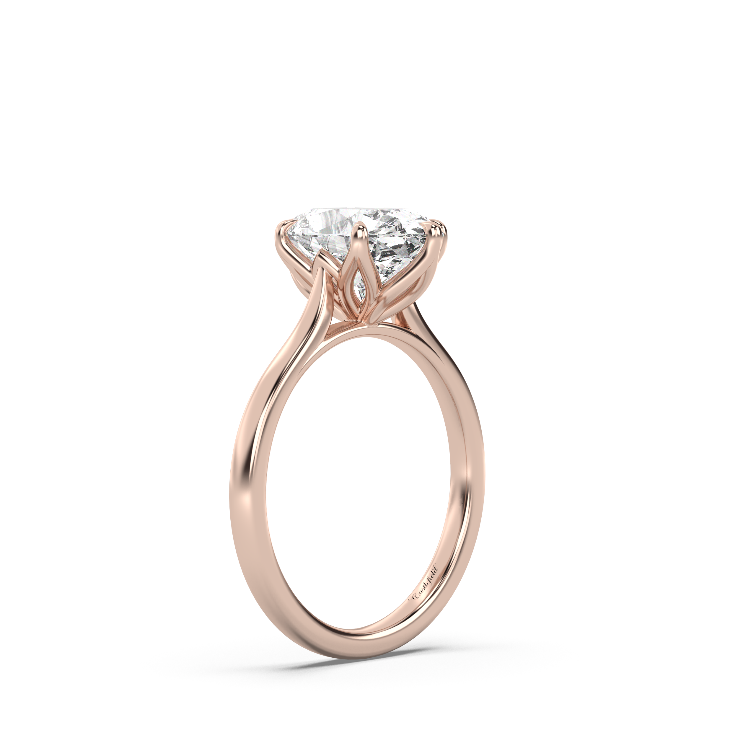 Classic Petal Cathedral Diamond Ring Setting