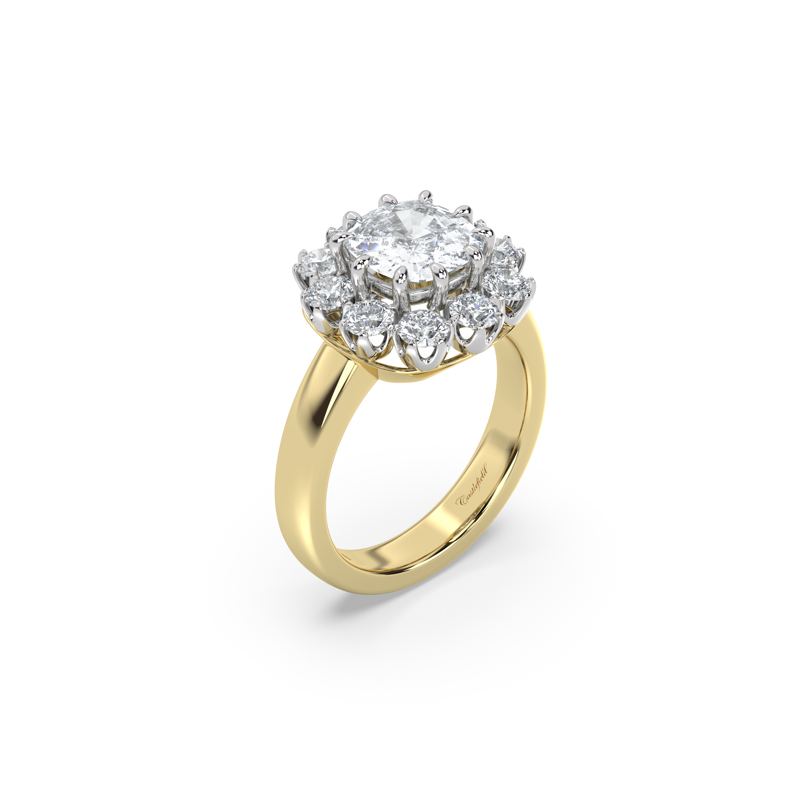 Antique Cluster Two-Tone Diamond Ring