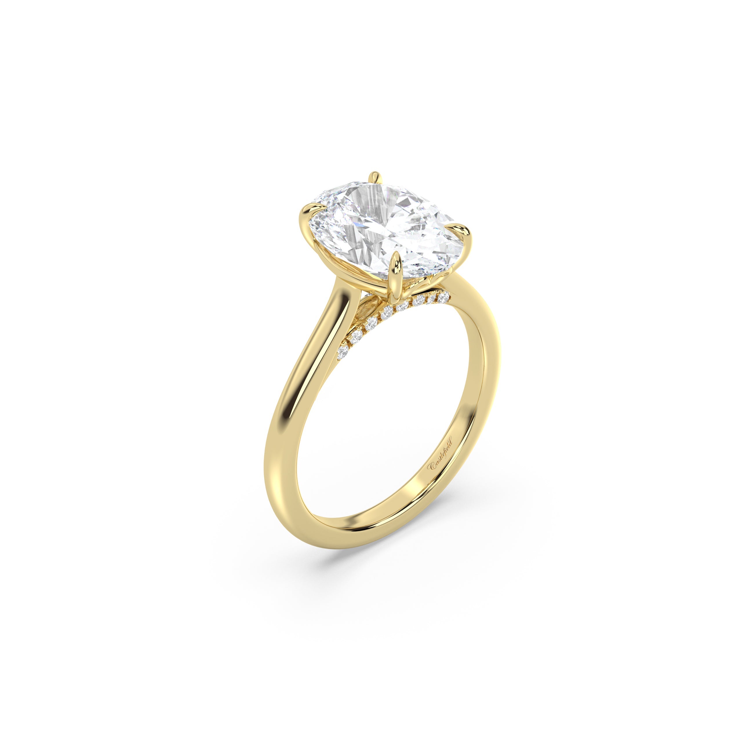 Signature Cathedral Hidden Heart with Pavé Bridge Diamond Ring
