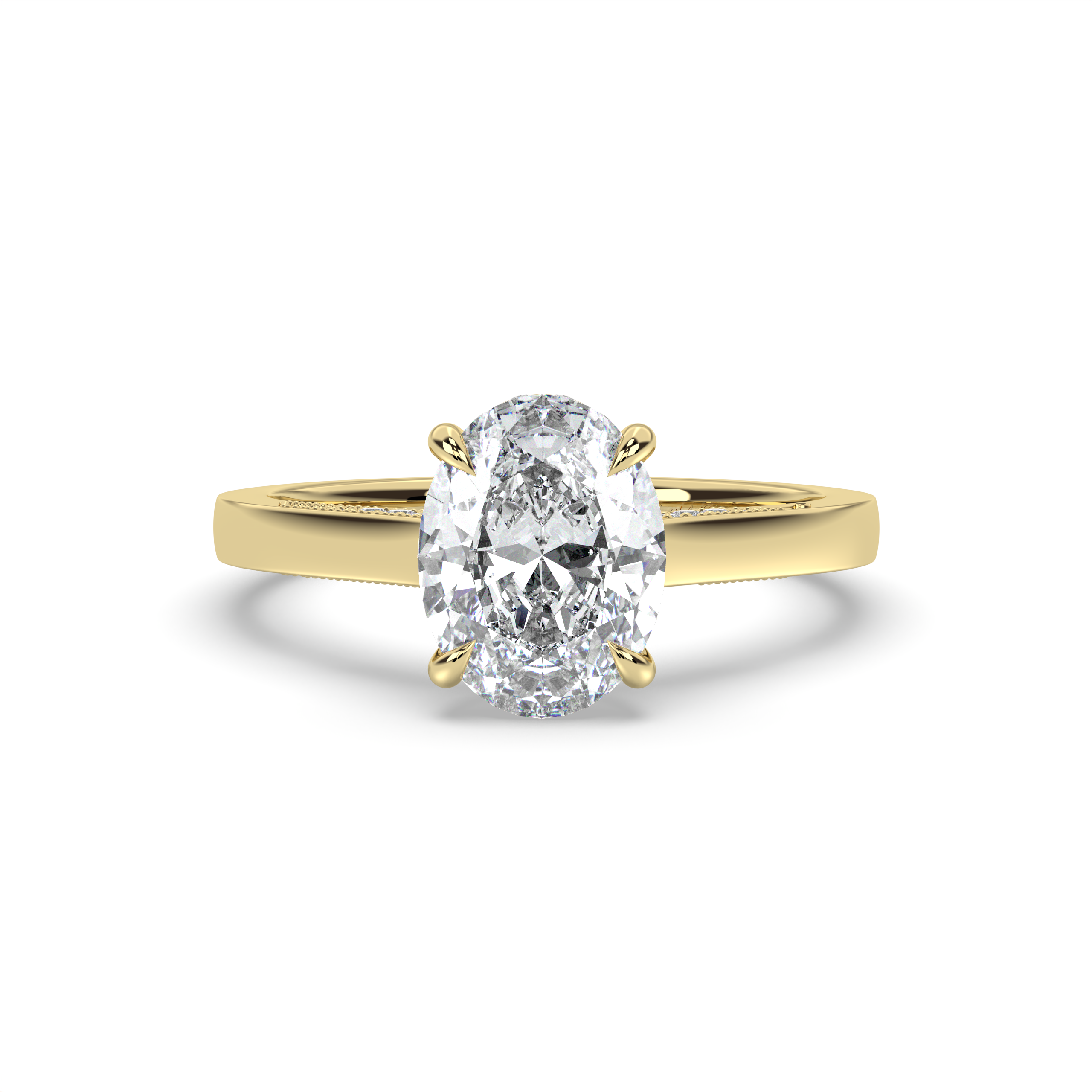 Signature Cathedral Inlaid Stone Hidden Halo Engagement Ring