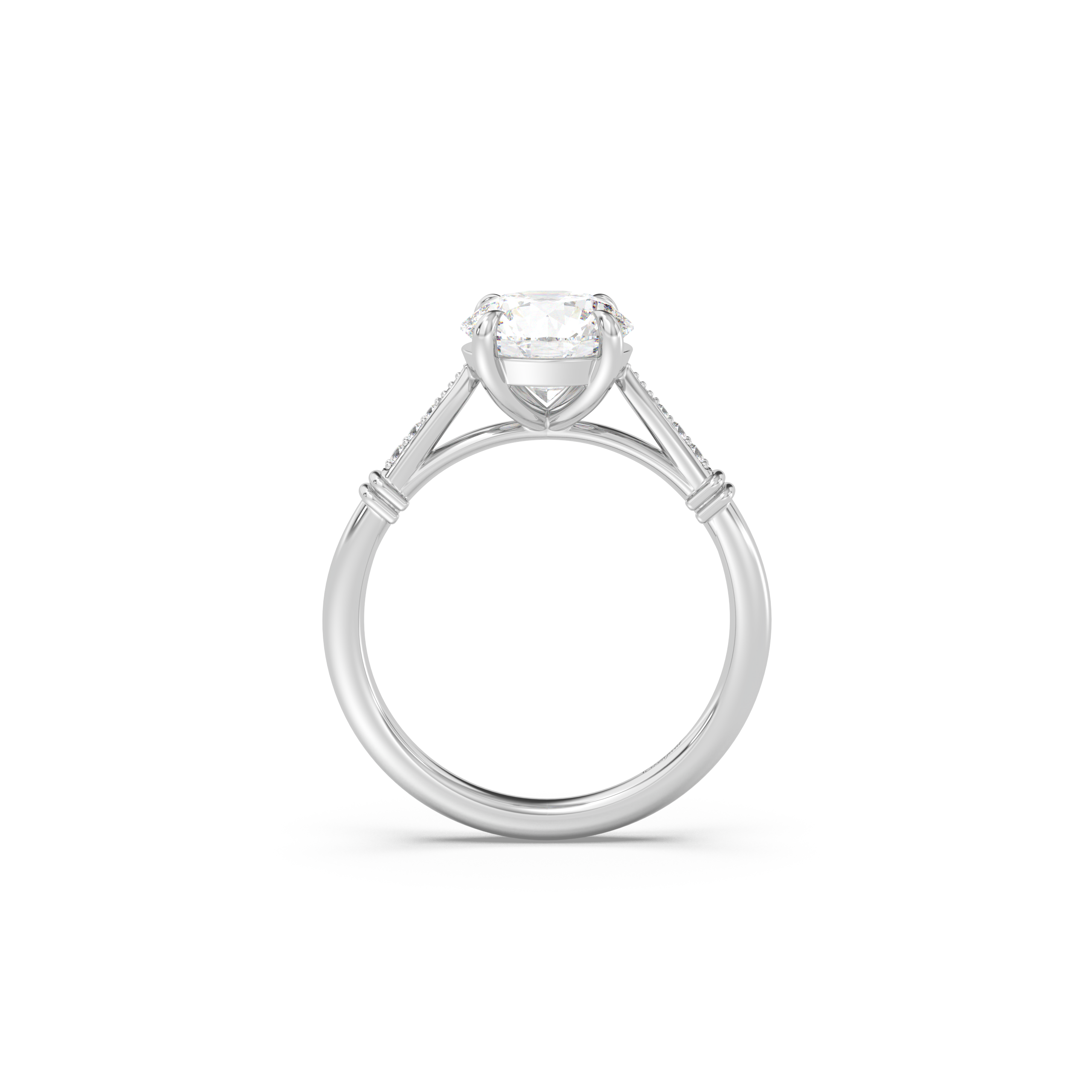 Cathedral Micro Pavé Moissanite Engagement Ring