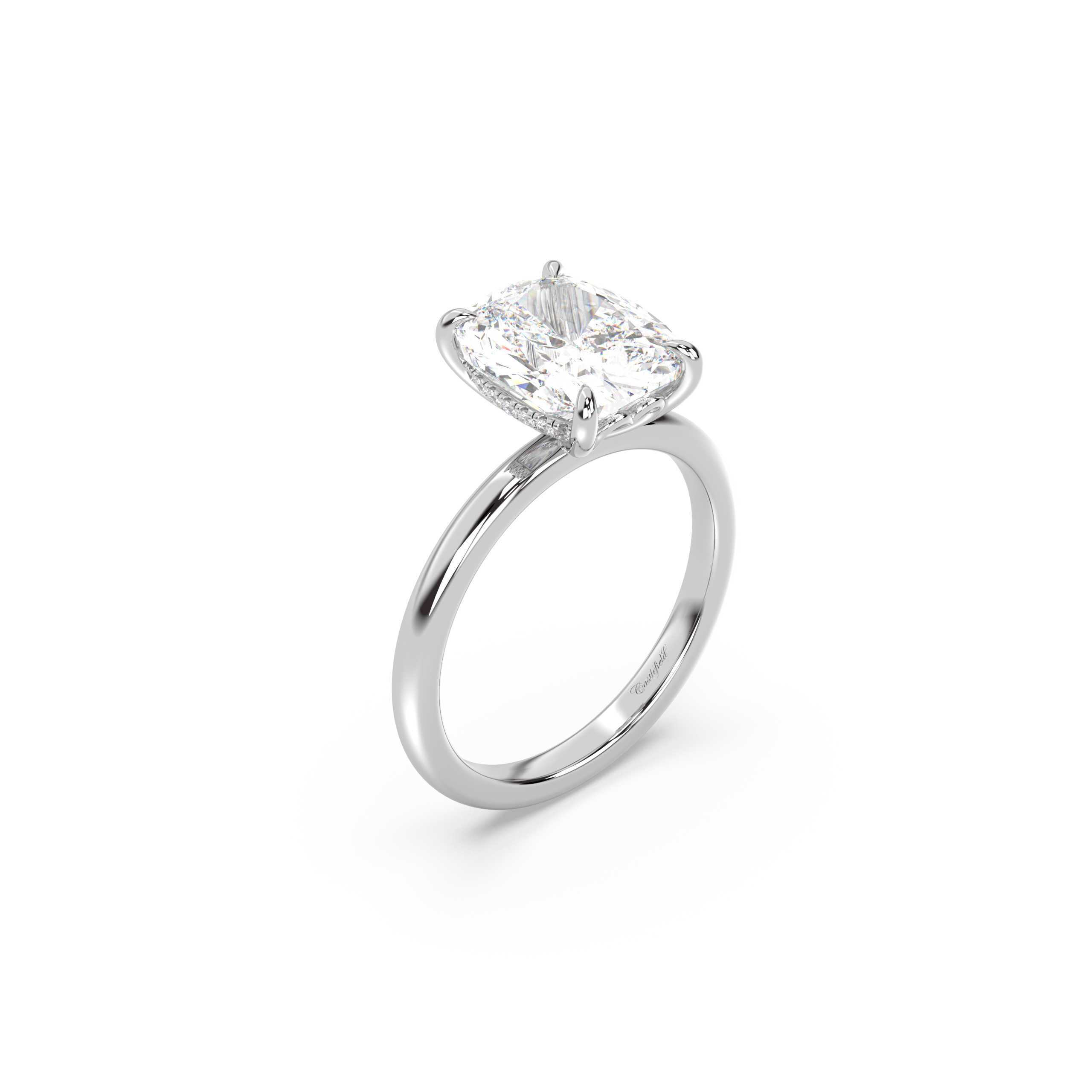 Hidden Heart with Hidden Halo Diamond Ring Setting