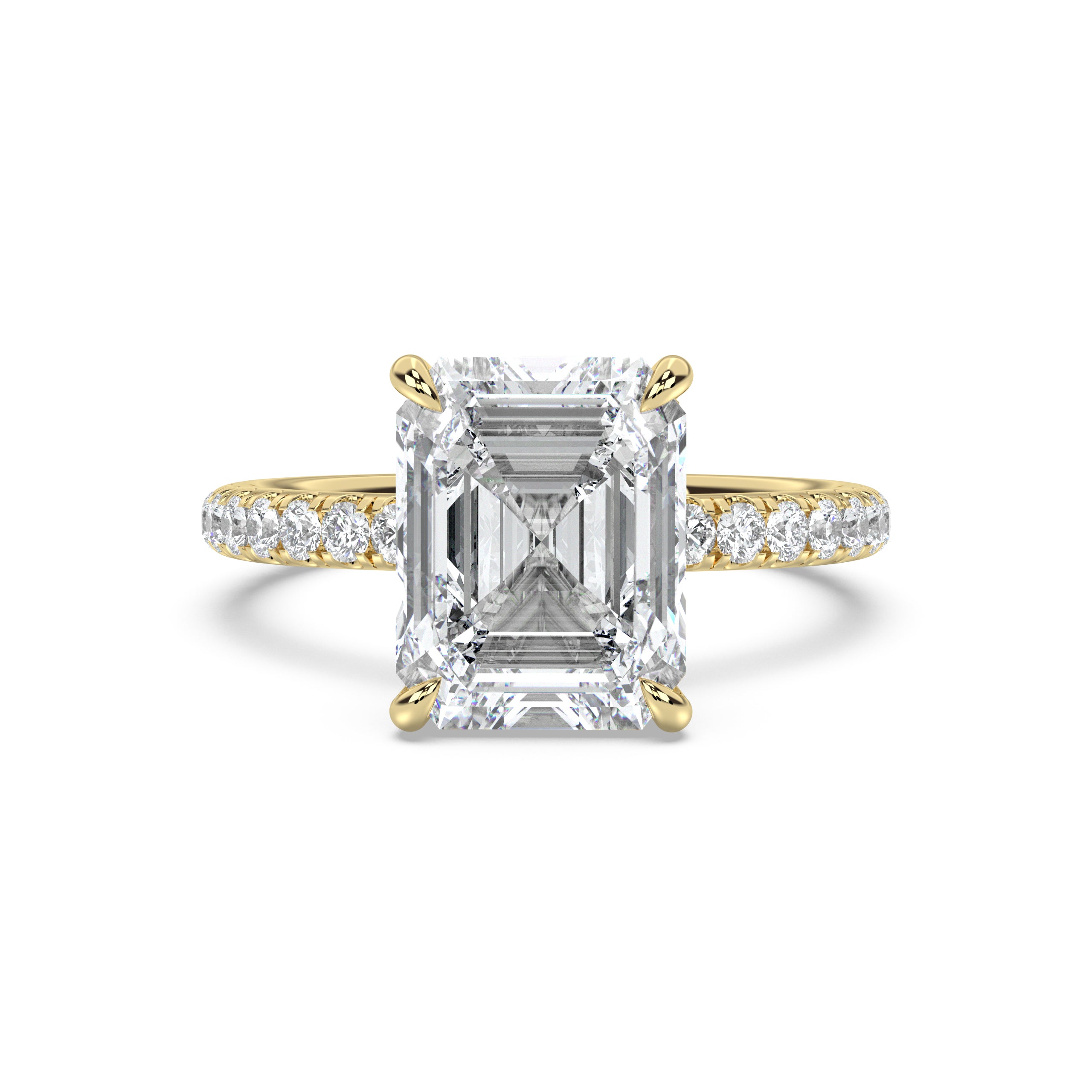 Classic Pavé Band Moissanite Engagement Ring