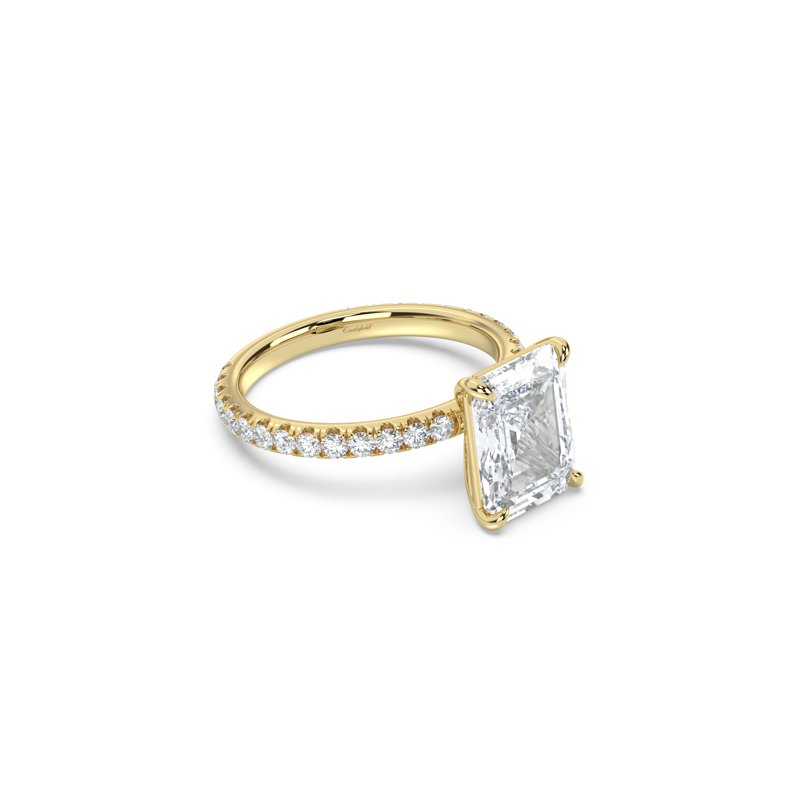 Classic Pavé Band Moissanite Engagement Ring