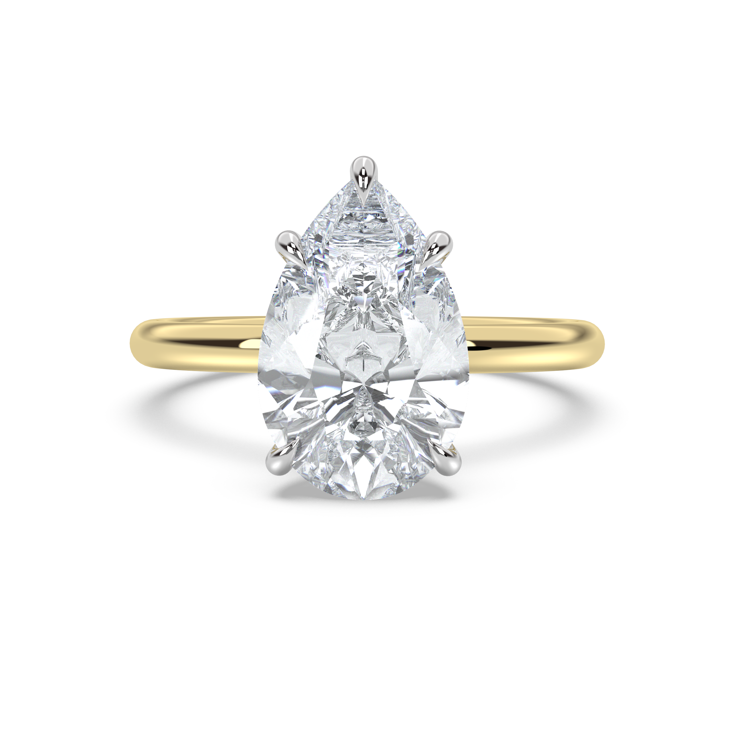 Classic Two-Tone Hidden Halo Diamond Ring