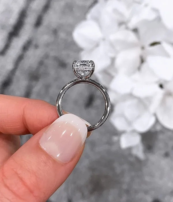 Classic Hidden Halo Diamond Ring Setting