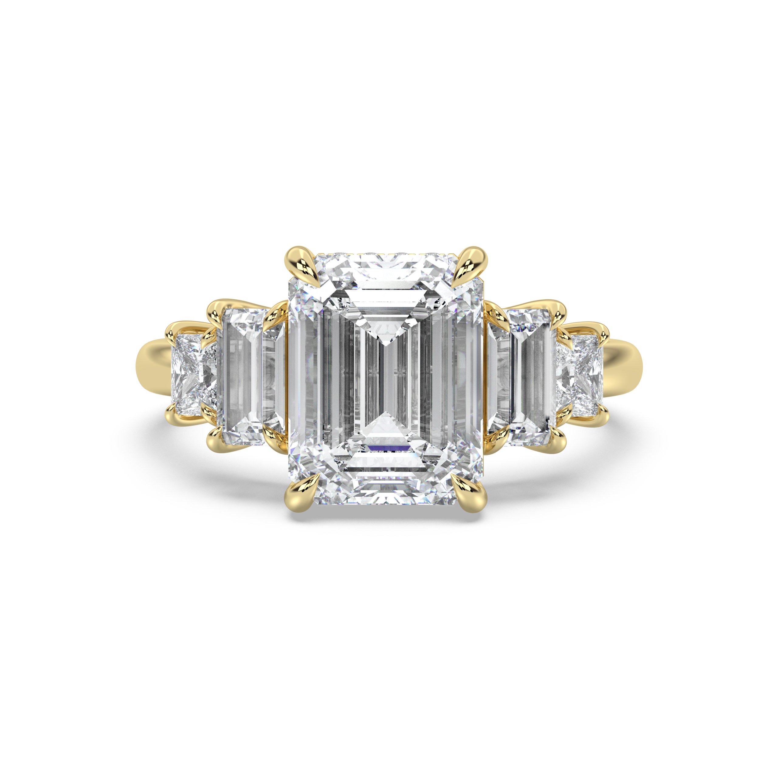 Five Stone Hidden Halo Diamond Ring