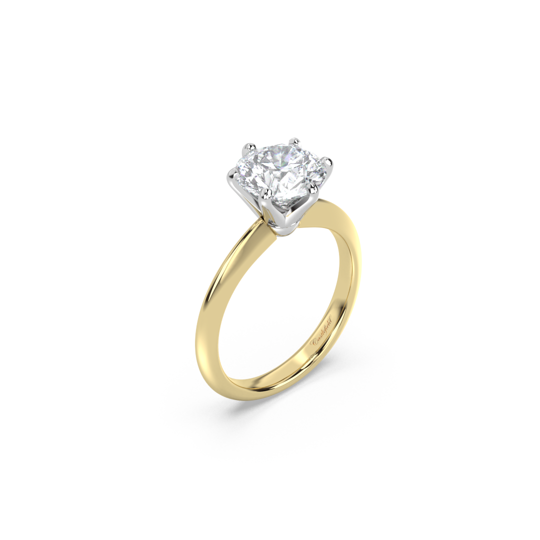 Knife-Edge Two-Tone Moissanite Engagement Ring