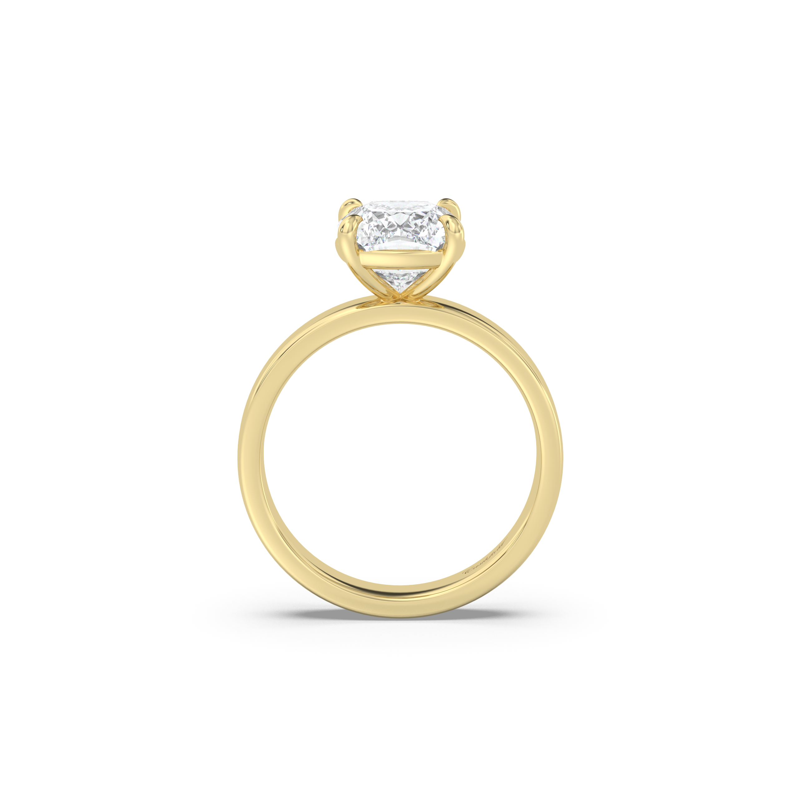 Medium Cigar Band Moissanite Engagement Ring