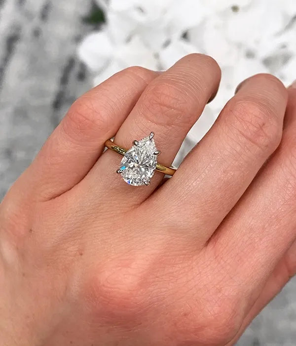 Classic Two-Tone Hidden Halo Diamond Ring