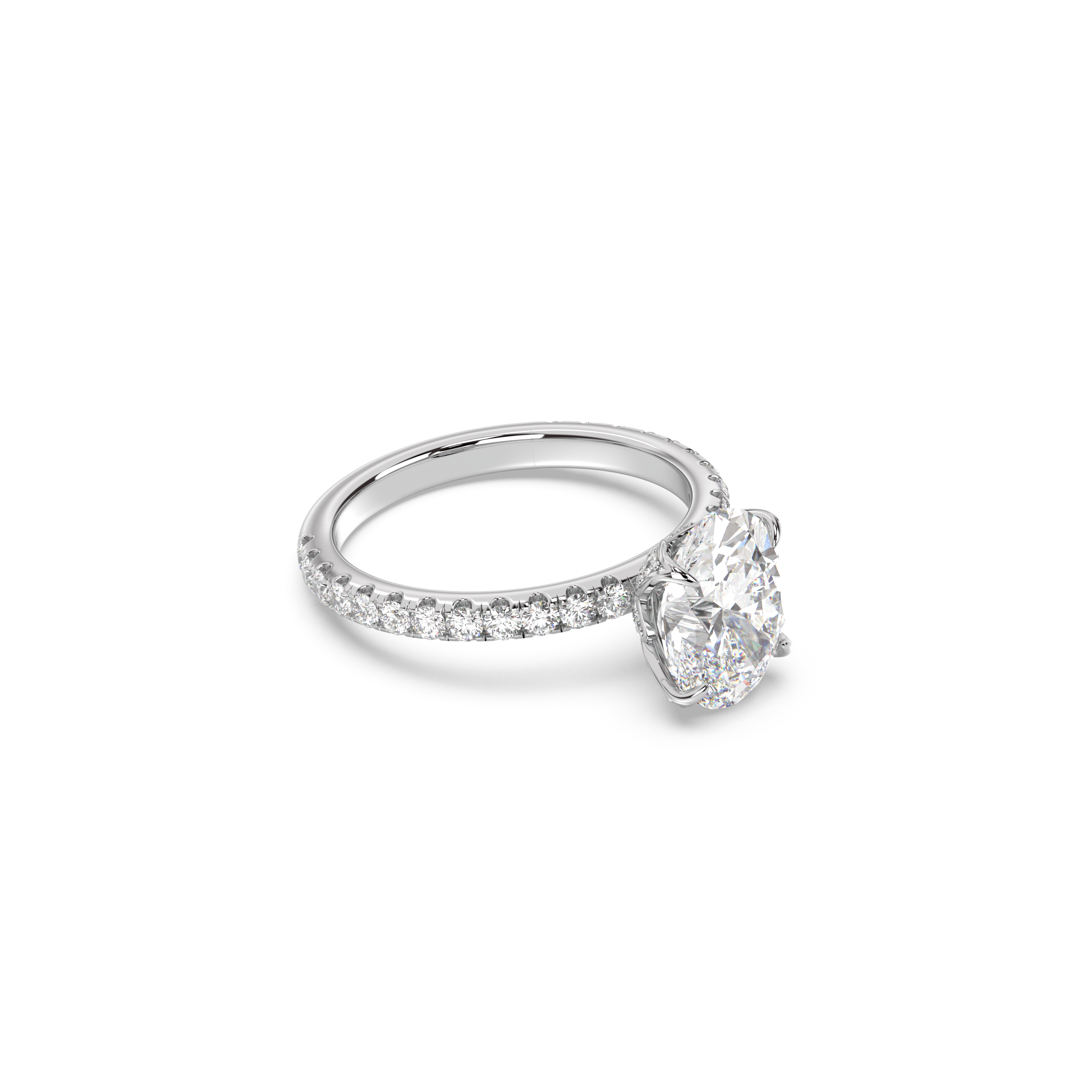 Secret Garden Pavé Band Moissanite Engagement Ring
