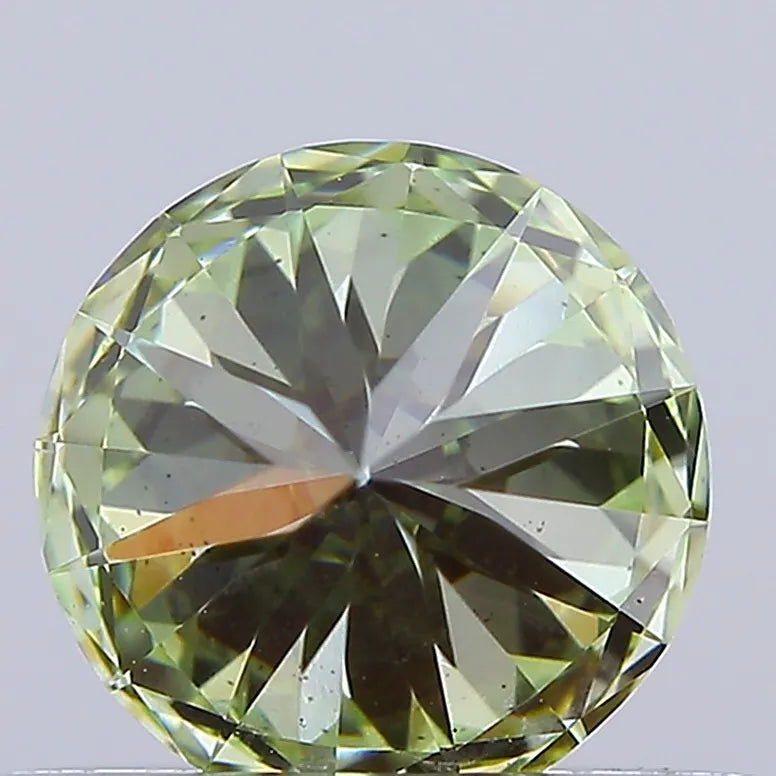 0.52ct Round Lab Grown Diamond (Colour Fancy Vivid Green, Clarity SI1, Cut ID, IGI Certified)