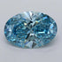 1.74ct Oval Lab Grown Diamond (Colour Fancy Vivid Blue, Clarity VVS2, IGI Certified)