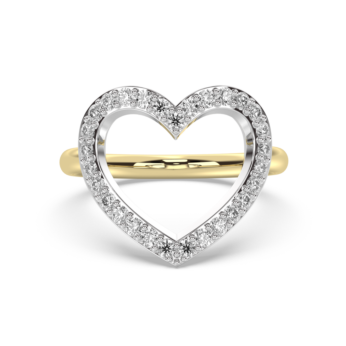 Diamond Heart Outline Ring