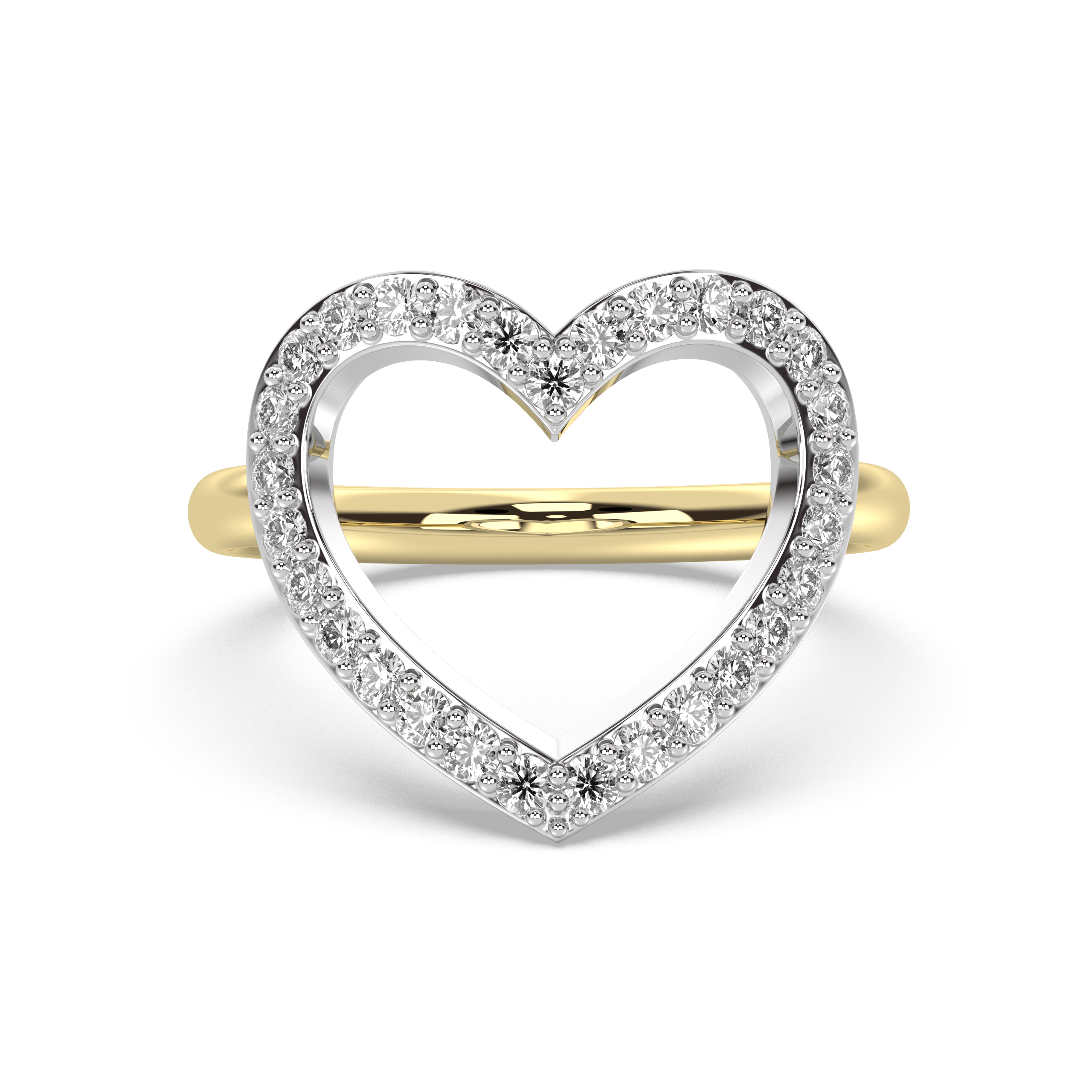 Diamond Heart Outline Ring