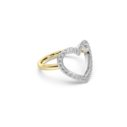 Diamond Heart Outline Ring