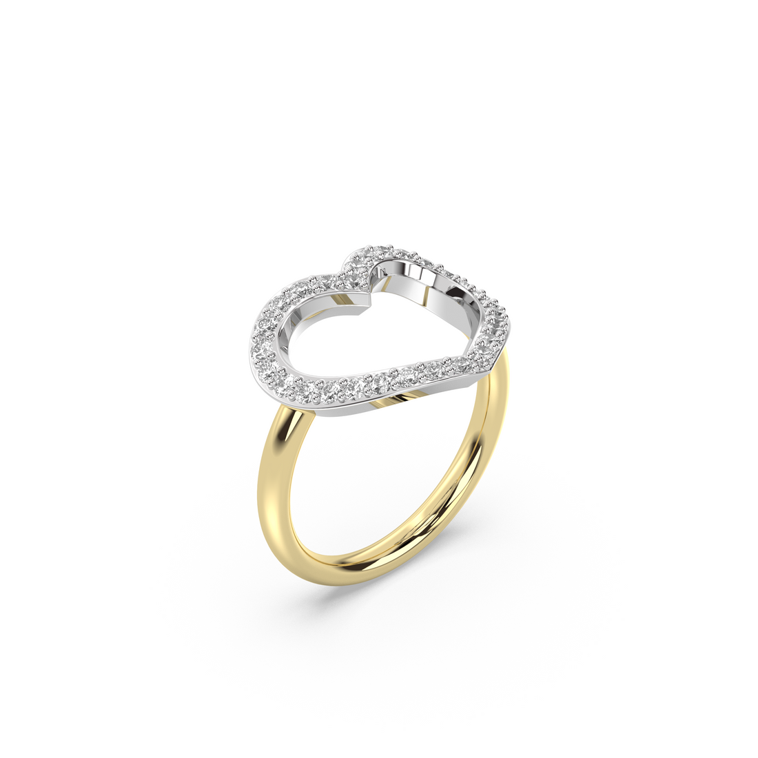 Diamond Heart Outline Ring