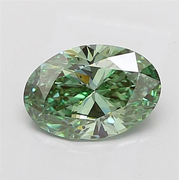 2.00ct Oval Lab Grown Diamond (Colour Fancy Vivid Green, Clarity SI1, IGI Certified)