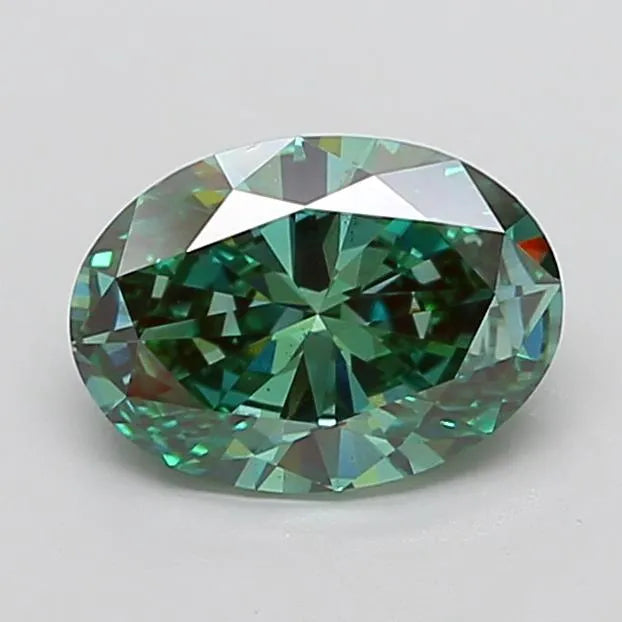 2.90ct Oval Lab Grown Diamond (Colour Fancy Vivid Green, Clarity VS2, IGI Certified)