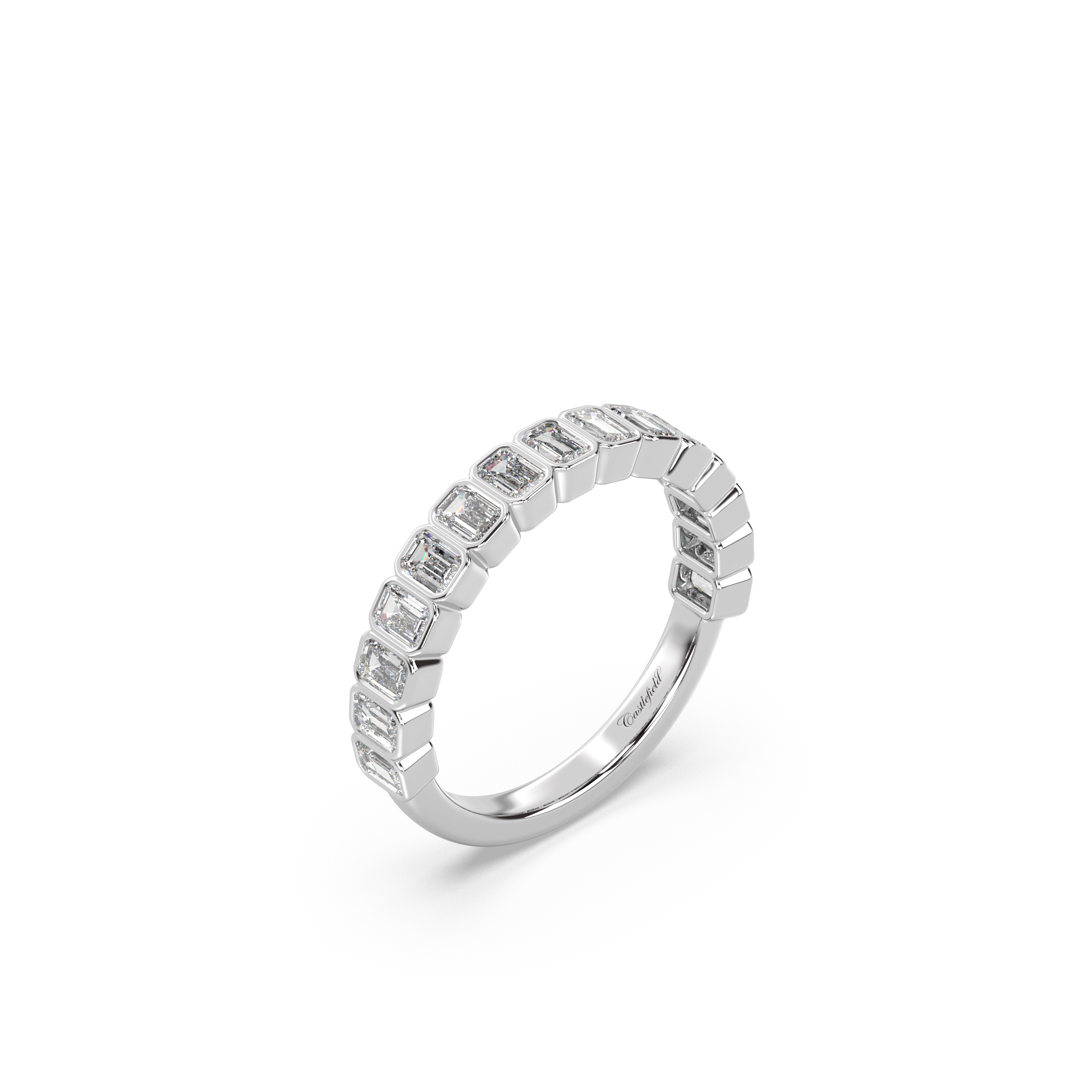 Signature Vertical Emerald Bezel Band