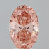 3.01ct Oval Lab Grown Diamond (Colour Fancy Vivid Brownish Pink, Clarity VS2, IGI Certified)