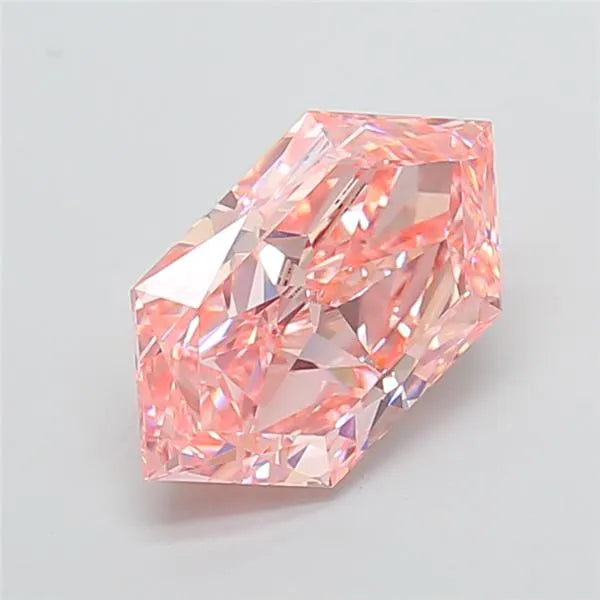 3.02ct Hexagonal Lab Grown Diamond (Colour Fancy Vivid Pink, Clarity VVS2, IGI Certified)