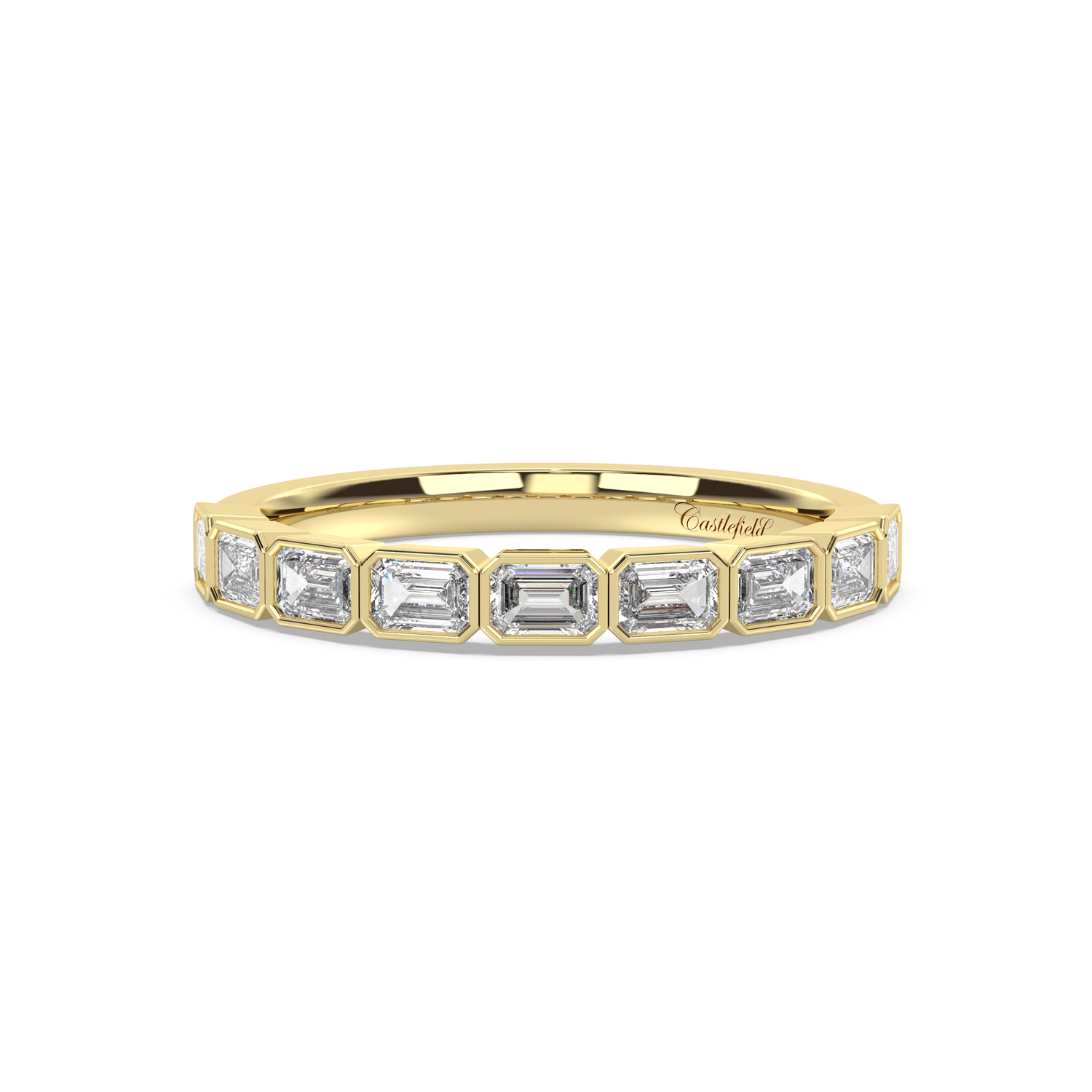 Signature Horizontal Emerald Bezel Band