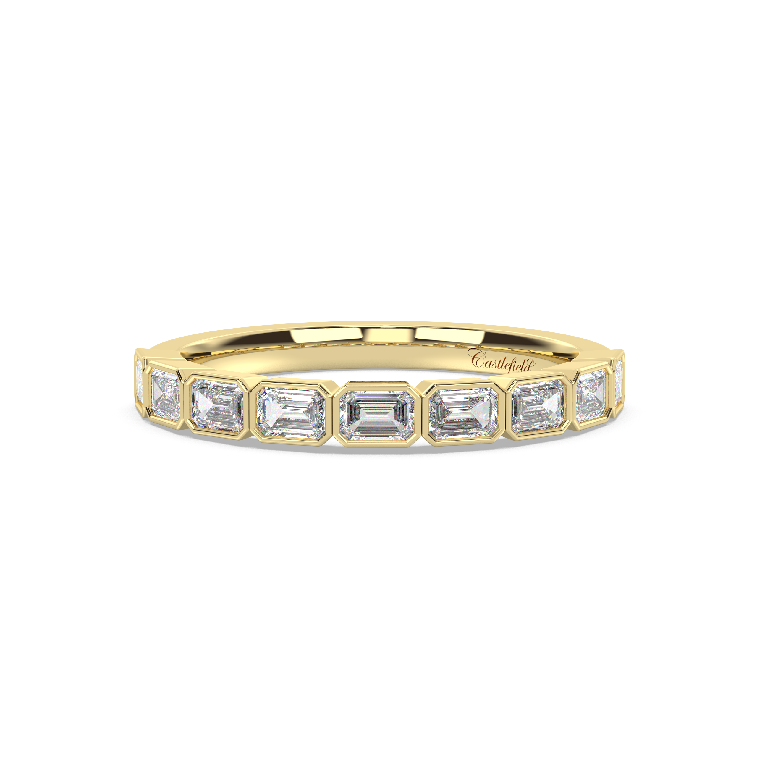 Signature Horizontal Emerald Bezel Band