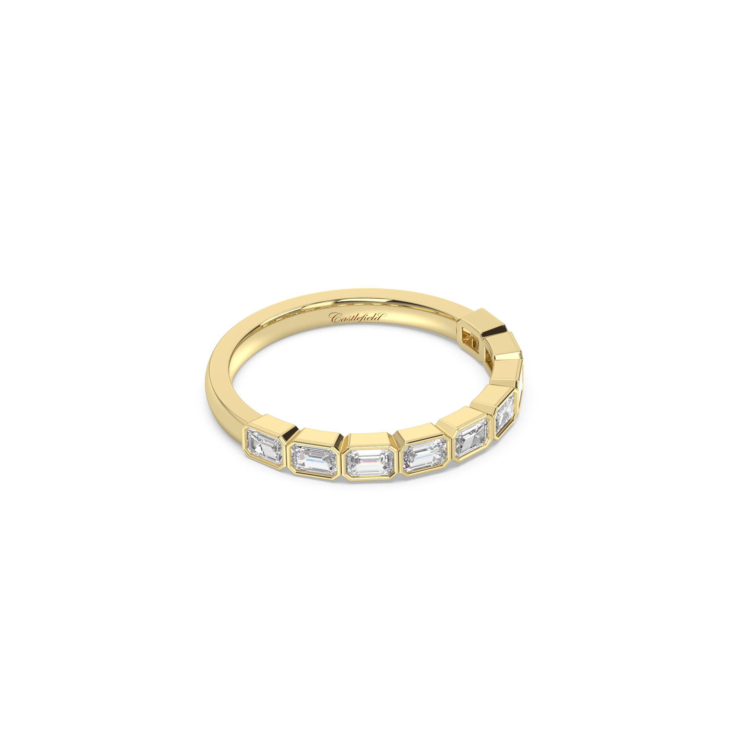 Signature Horizontal Emerald Bezel Band