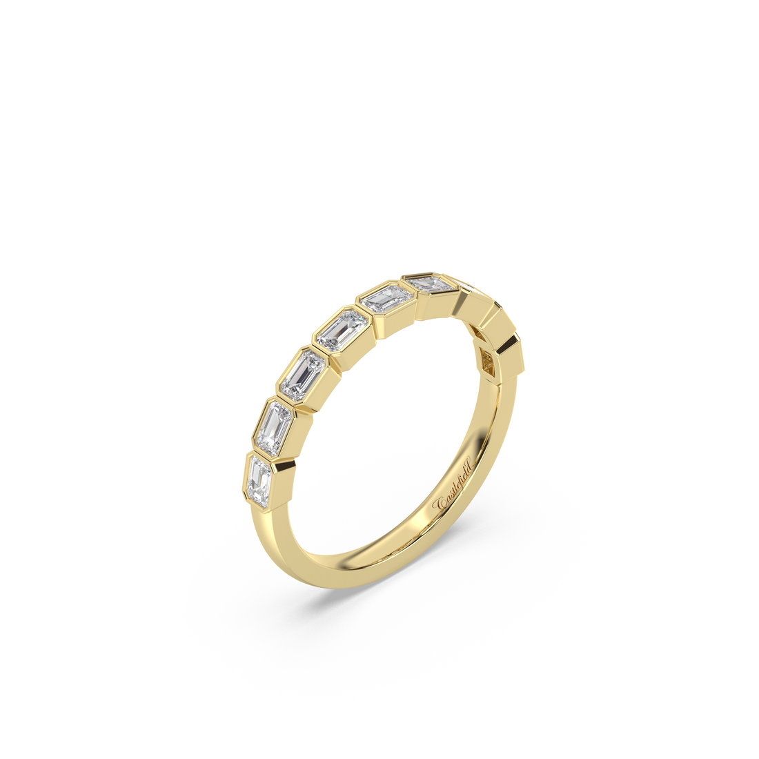 Signature Horizontal Emerald Bezel Band