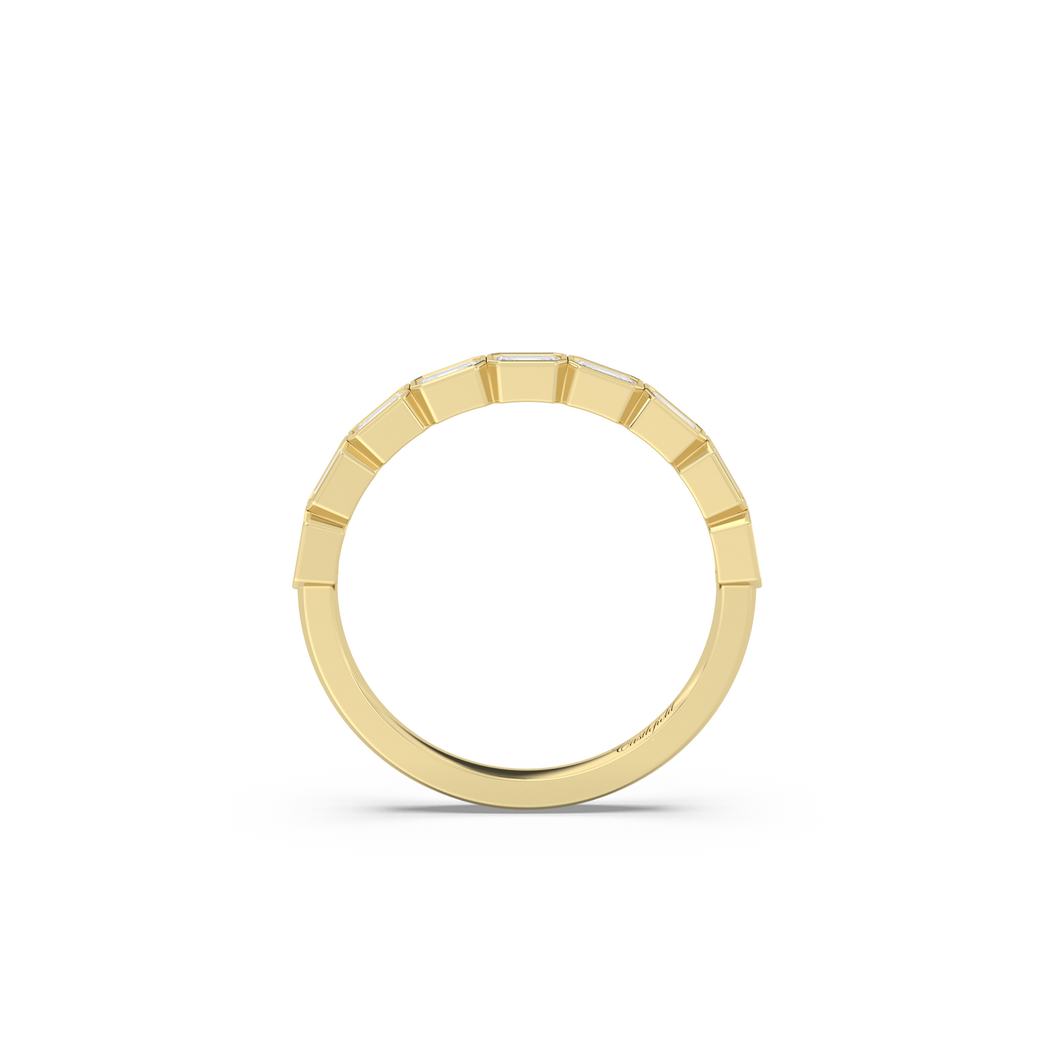 Signature Horizontal Emerald Bezel Band