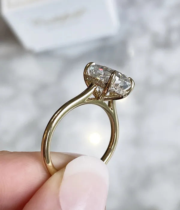 Cathedral Hidden Halo Diamond Ring