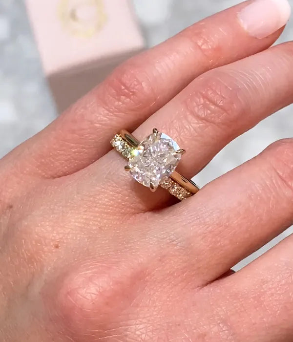 Cathedral Hidden Halo Diamond Ring