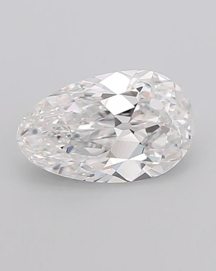 Antique Cut Pear Lab Diamond 3.13ct E VVS2