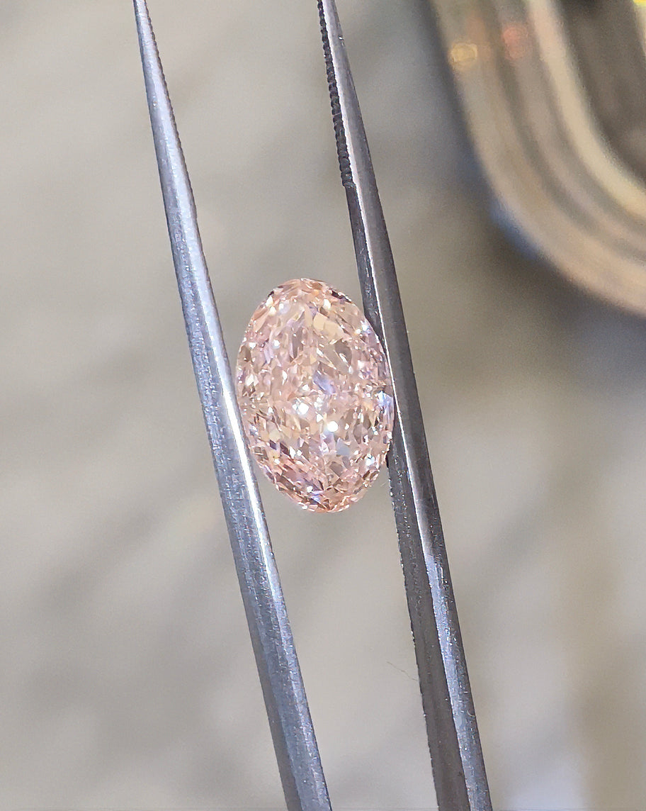 Pink Oval Lab Diamond 3.02ct VS1