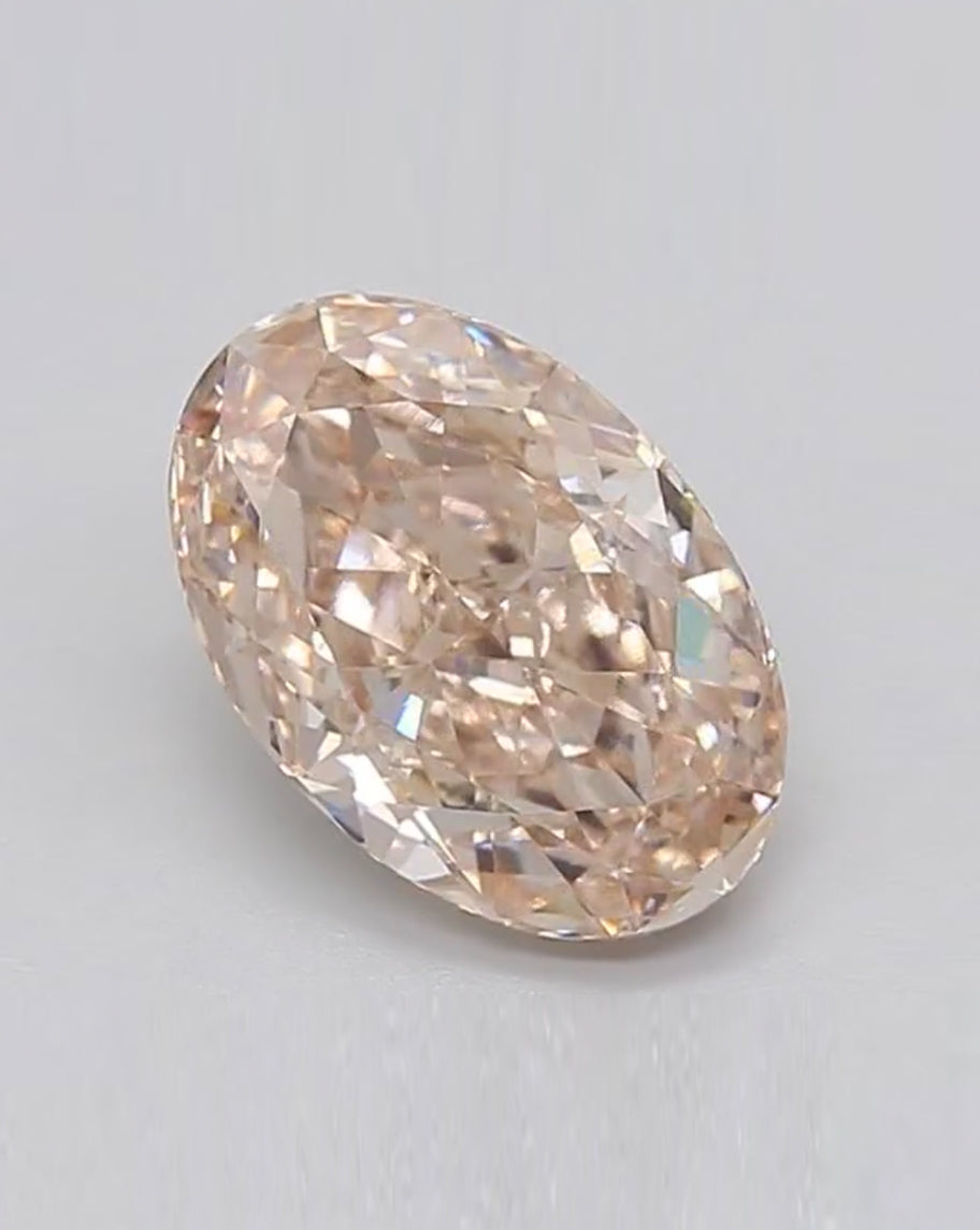 Very Light Brown Oval Lab Diamond 3.05 ct VVS2