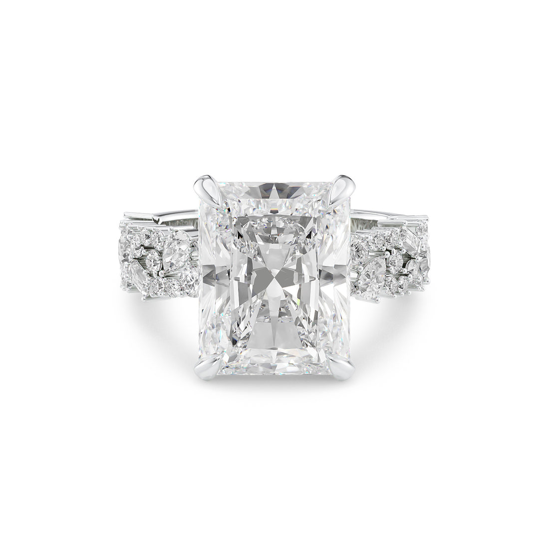 Mixed Shape Band Engagement Ring