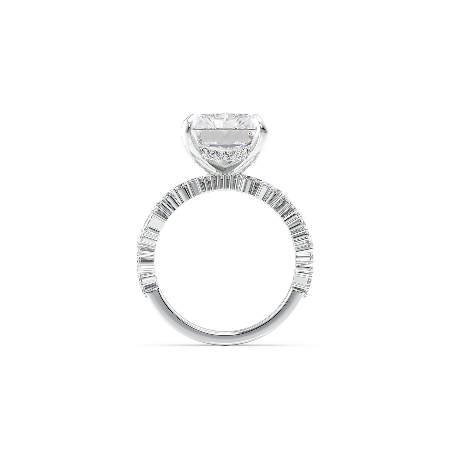 Mixed Shape Band Moissanite Engagement Ring
