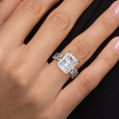 Mixed Shape Band Moissanite Engagement Ring