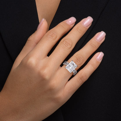 Mixed Shape Band Moissanite Engagement Ring
