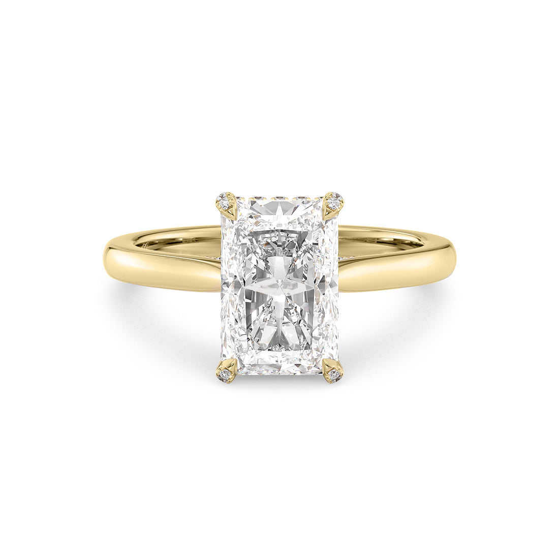 Cathedral Pavé Basket and Bridge Diamond Ring