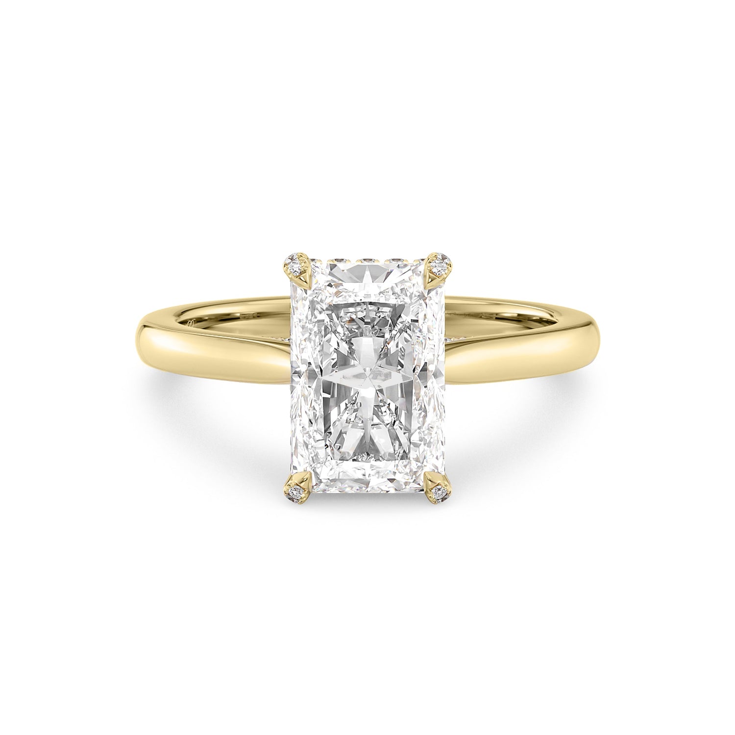 Cathedral Pavé Basket and Bridge Diamond Ring