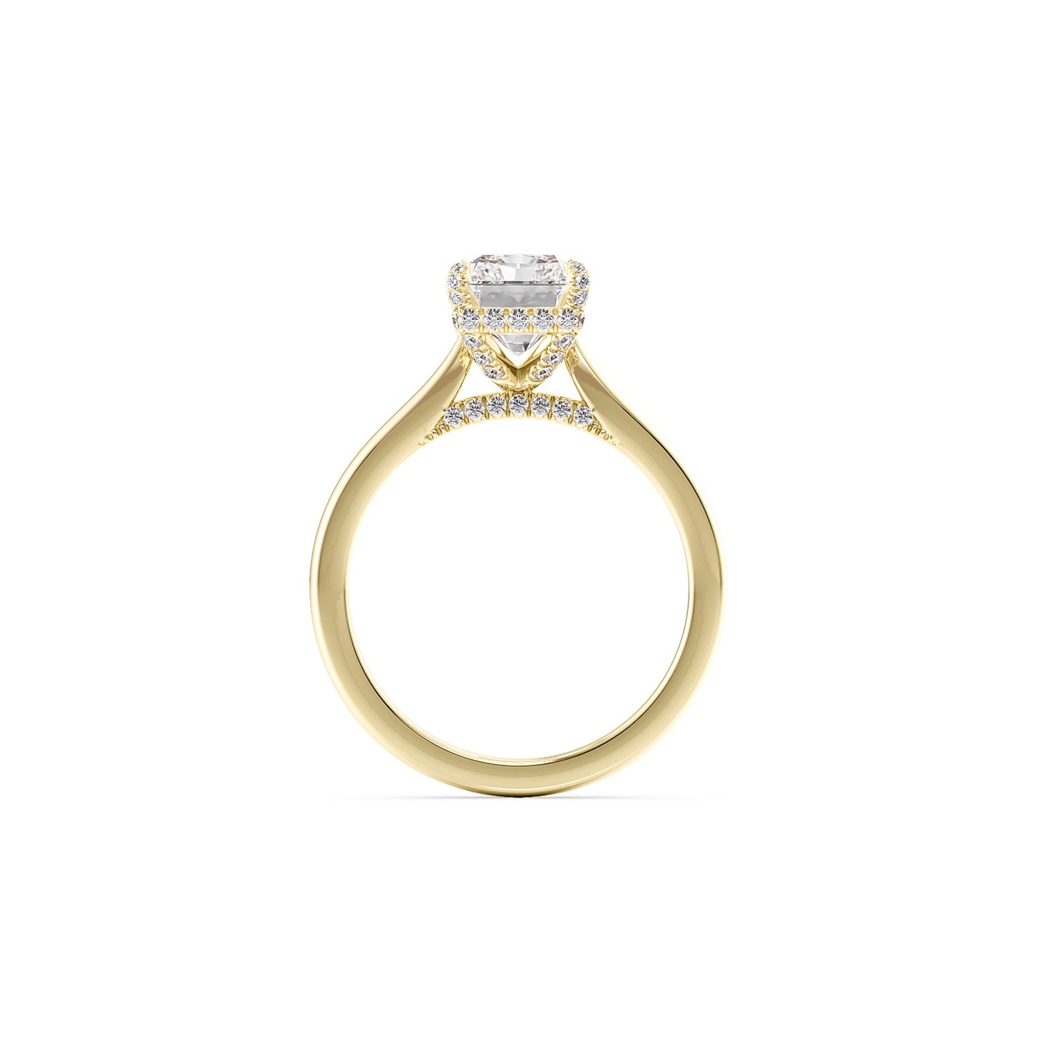 Cathedral Pavé Basket and Bridge Engagement Ring