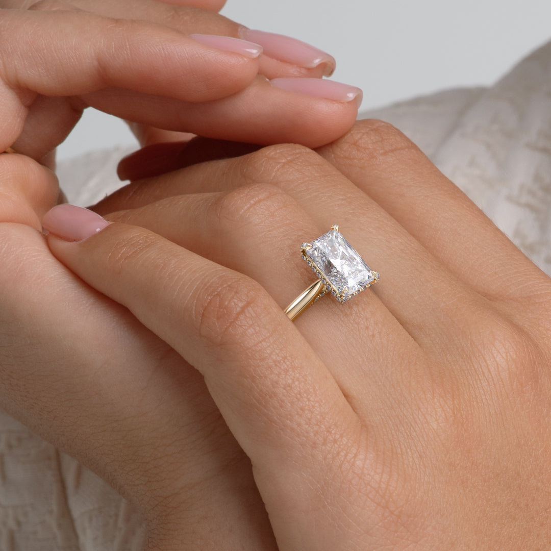 Cathedral Pavé Basket and Bridge Engagement Ring