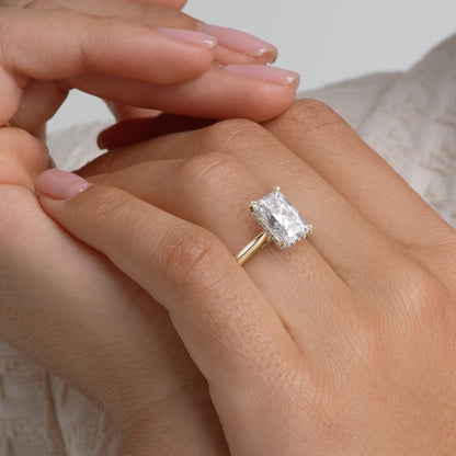 Cathedral Pavé Basket and Bridge Engagement Ring